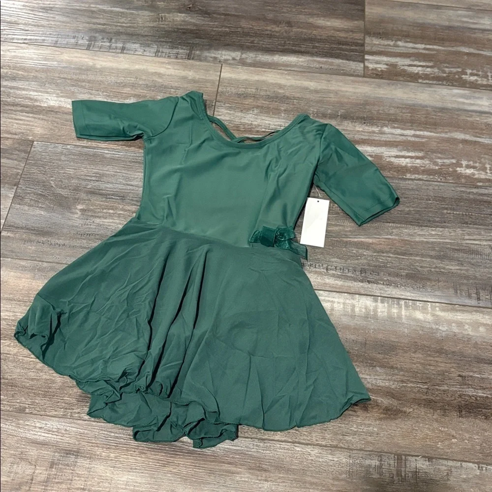 Leveret green skirted leotard child large 10-12 NEW